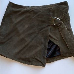 Free People Understated Leather Mini Wrap Skirt